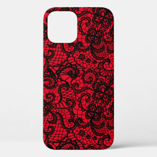 Black Lace On Red Case-Mate iPhone Case