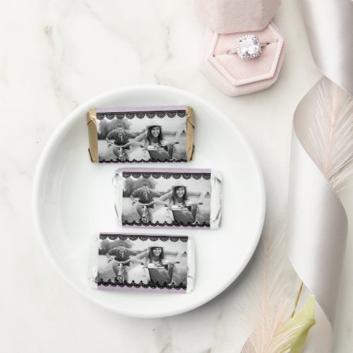 Black Lace on Soft Lavender Custom Photo Hersheys Miniatures