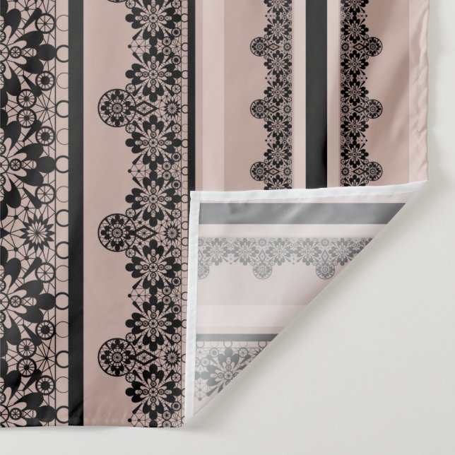 Black lace, openwork, brown background, beige, Bla Tapestry (Detail)