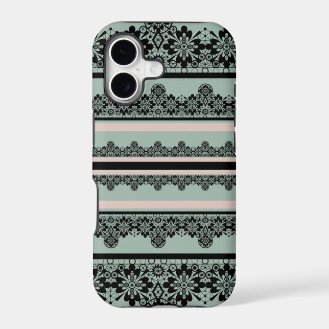 Black lace , openwork  iphone case (Back)