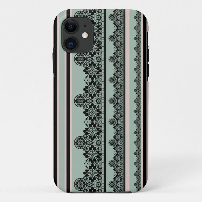 Black lace , openwork throw pillow Case-Mate iPhone case (Back)