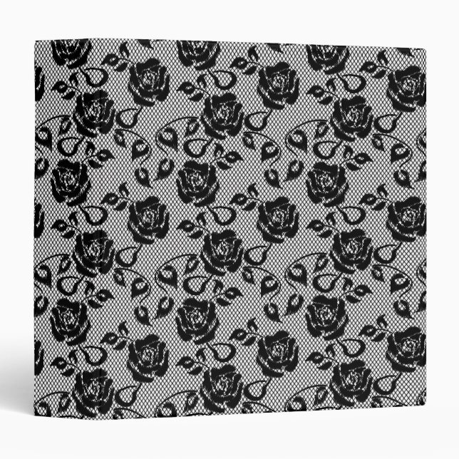 Black lace pattern on white background binder (Front/Spine)