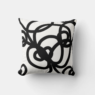 Black lace pattern throw pillow
