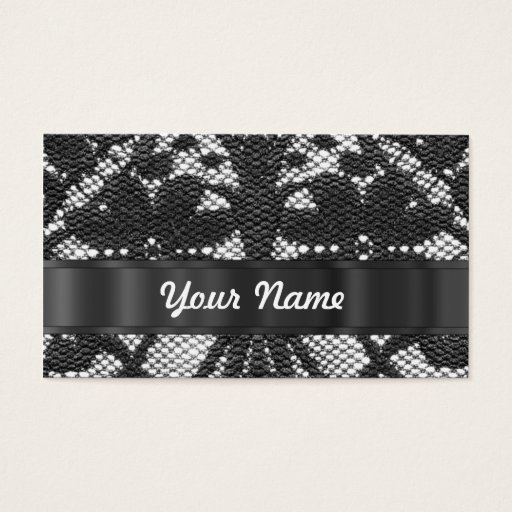 Customizable Black lace personalized business card template