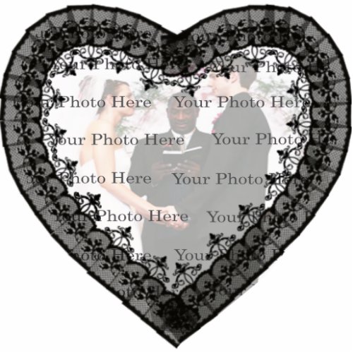 Black Lace Photo Frame Statuette