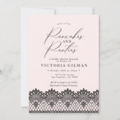 Black Lace Pink Pancakes & Panties Bridal Shower Invitation (Front)