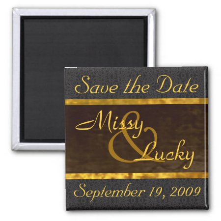 Black Lace Save The Date Magnet