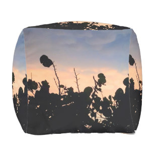 Black Lace Sunset Outdoor Pouf