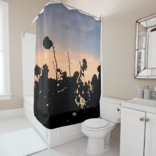 Black Lace Sunset Shower Curtain