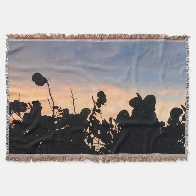 Black Lace Sunset Throw Blanket (Front)