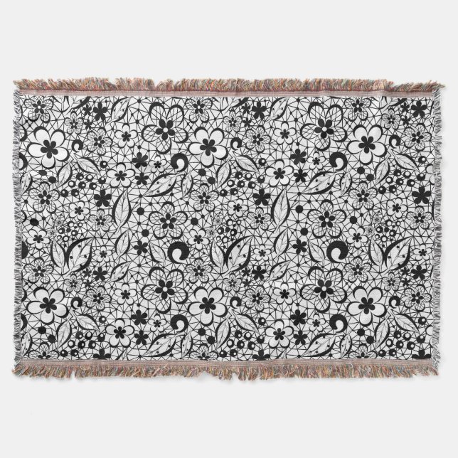 Black lace throw blanket (Front)