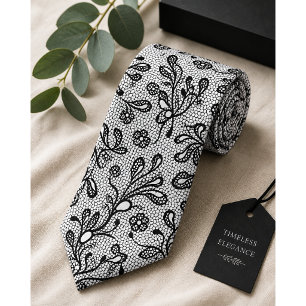 Black Lace Vintage Neck Tie