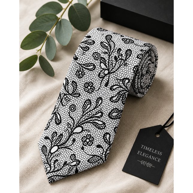 Black Lace Vintage Neck Tie (Creator Uploaded)