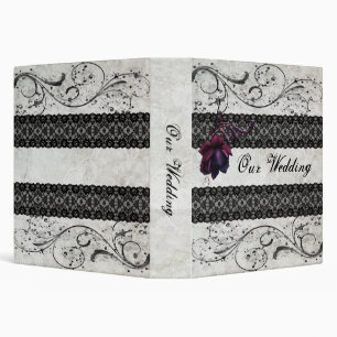 Black Lace Wedding 3 Ring Binder