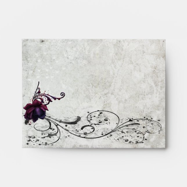 Black Lace Wedding Envelope (Front)