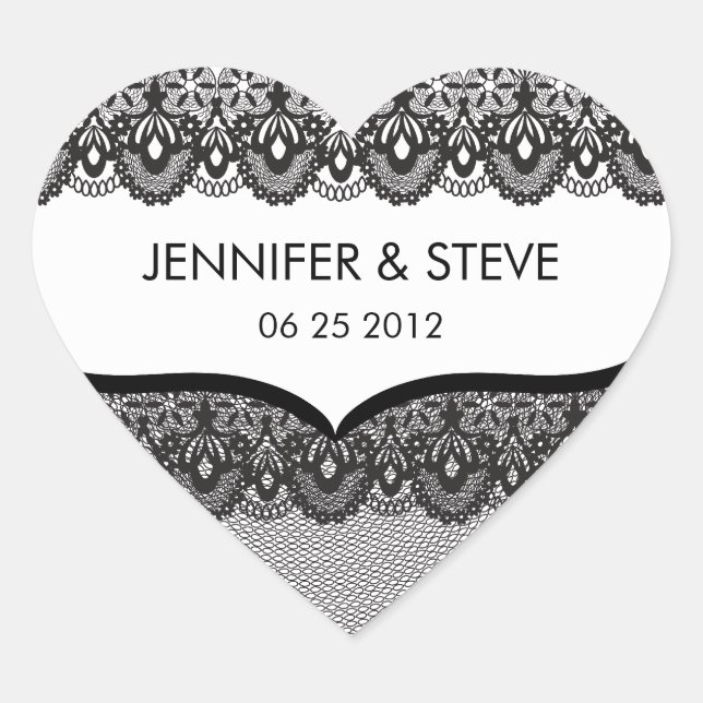 Black Lace Wedding Stickers (Front)