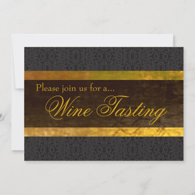 Black Lace Wine Tasting Invitation (Front)