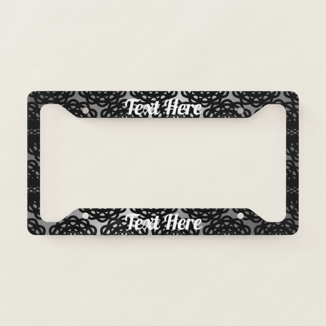 Black Lace With Gray and White Gradient License Plate Frame (Front)