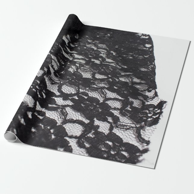 Black Lace Wrapping Paper (Unrolled)