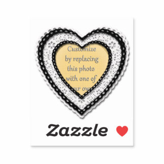 Black Laced Heart Frame Valentine's Day Sticker