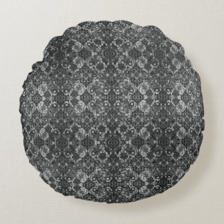Black Lacework Artistry Round Round Pillow