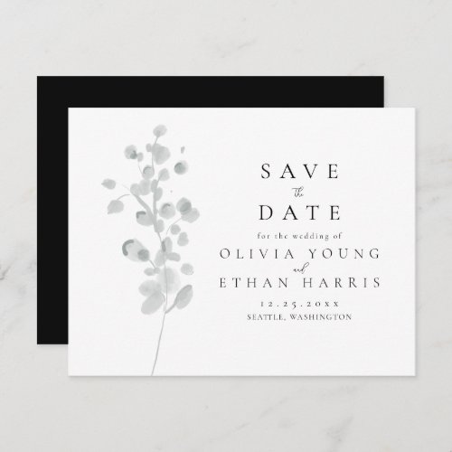 Black Lacquer Save the Date Note Card