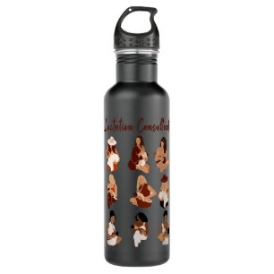 Black Lactation Consultant Breastfeeding African B Stainless Steel Water Bottle