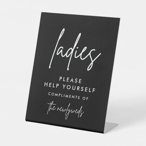 Black Ladies Wedding Bathroom Basket Sign