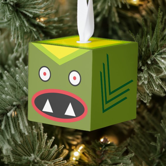 Black Lagoon Wooden Cube Halloween Ornament (Tree)