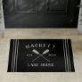 Black | Lake House Rustic Oars Personalized Doormat