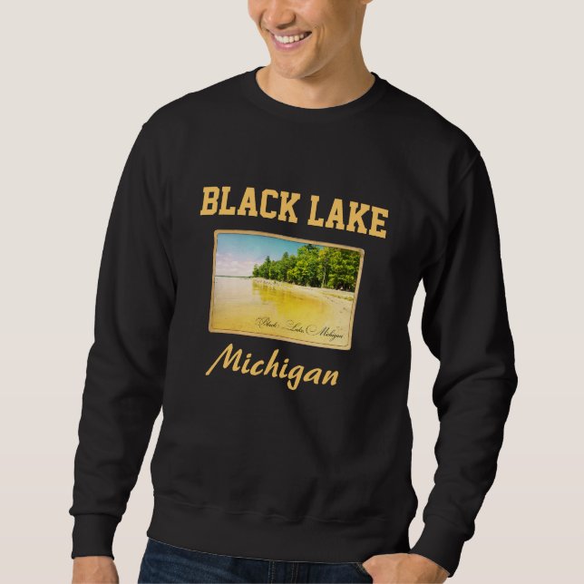 Black Lake Michigan Postcard Sweatshirt (Front)