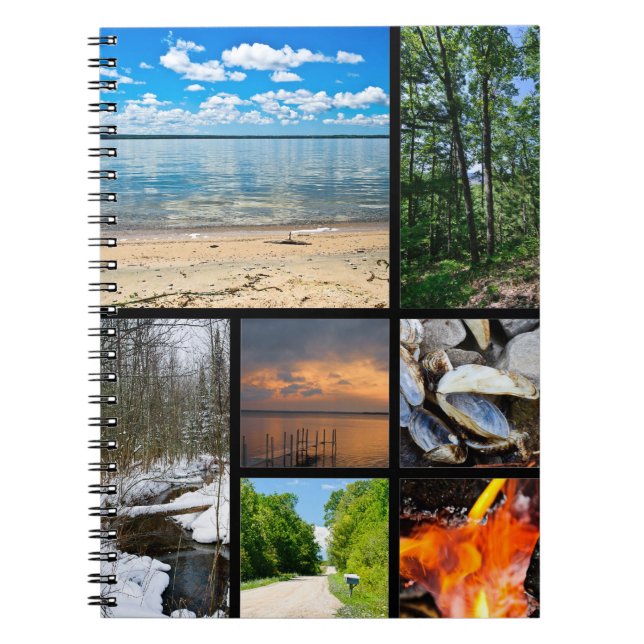 Black Lake Scenes Photography Collage Notebook (Front)