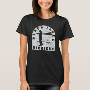 Black Lakes Ice Fishing Michigan T-Shirt