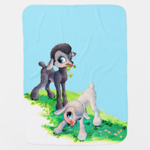 black lamb white lamb baby blanket