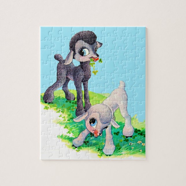 black lamb white lamb jigsaw puzzle (Vertical)