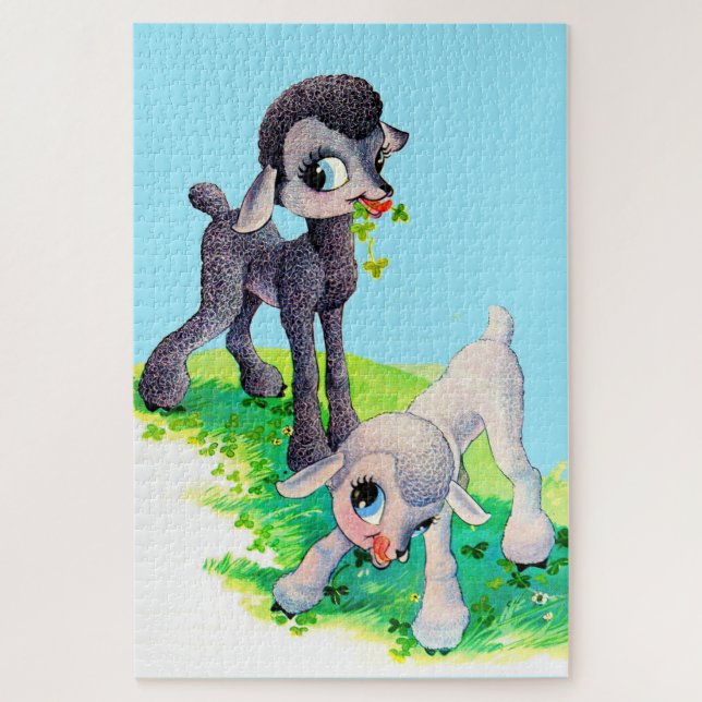 black lamb white lamb jigsaw puzzle (Vertical)