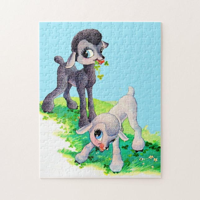black lamb white lamb jigsaw puzzle (Vertical)