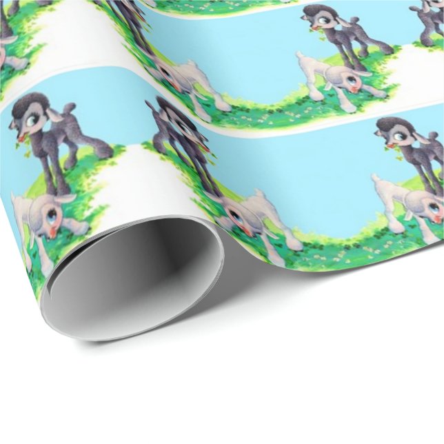 black lamb white lamb print wrapping paper (Roll Corner)