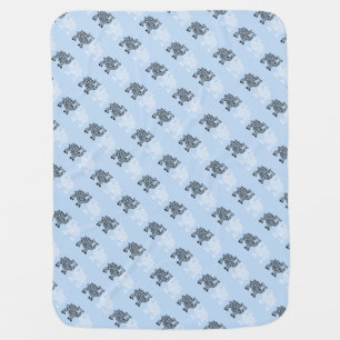 Black lamb white lamb stroller blanket