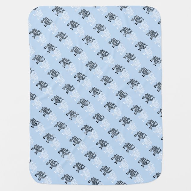 Black lamb white lamb stroller blanket (Front)
