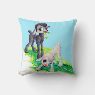 black lamb white lamb throw pillow