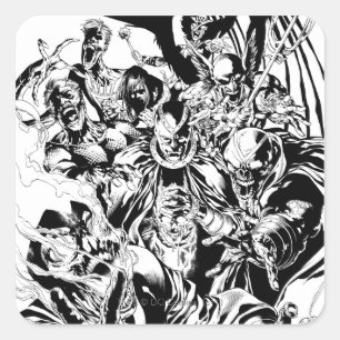Black Lantern Corps - Black and White Square Sticker