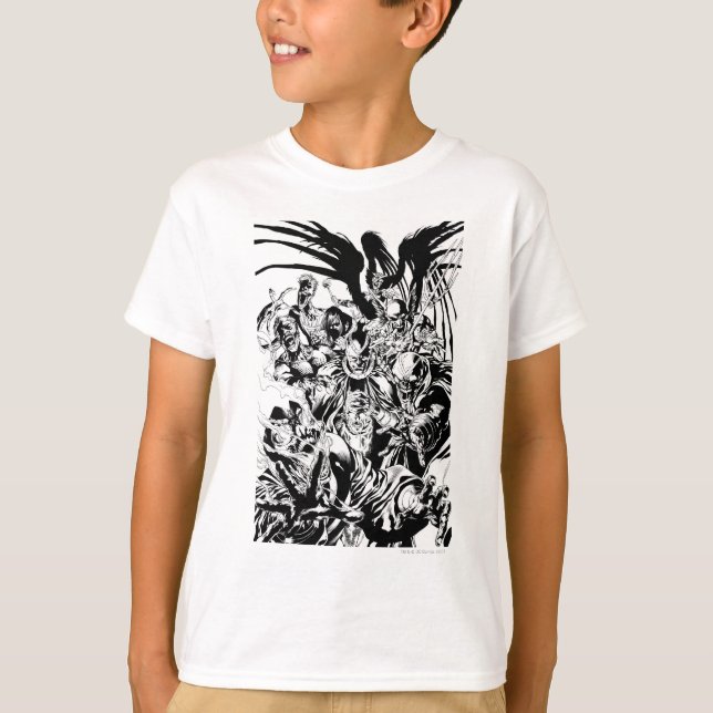 Black Lantern Corps - Black and White T-Shirt (Front)