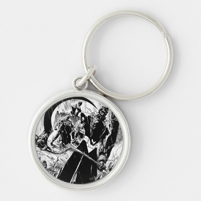 Black Lantern Corps Panel - Black and White Keychain (Front)
