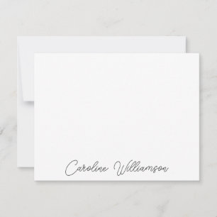 Black Large Handwriting Personalized Stationery Note Card