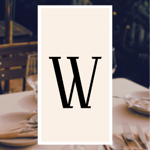 Black Large Modern Custom Initial Linen Paper Guest Towels