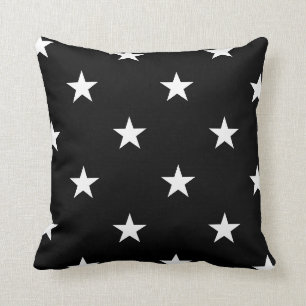 Black Large Stars Pillow