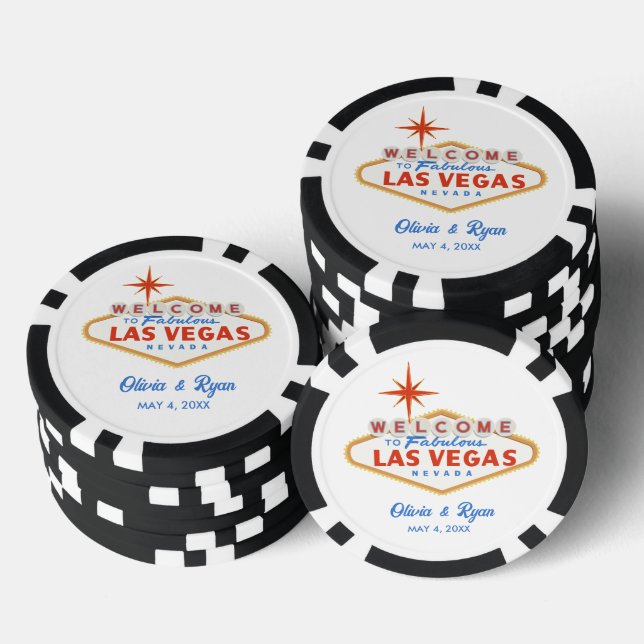 Black Las Vegas Wedding Favor Poker Chips (Stack)