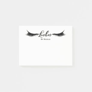 Eyelashes Makeup Artist Stylish Black Post-it-Note Post-it Notes