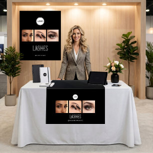 Black Lashes Studio Photo Collage Trade Show Tapestry
